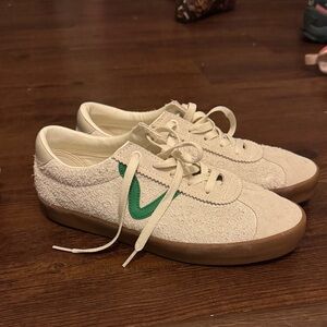 Vans Cream and Green Sneakers